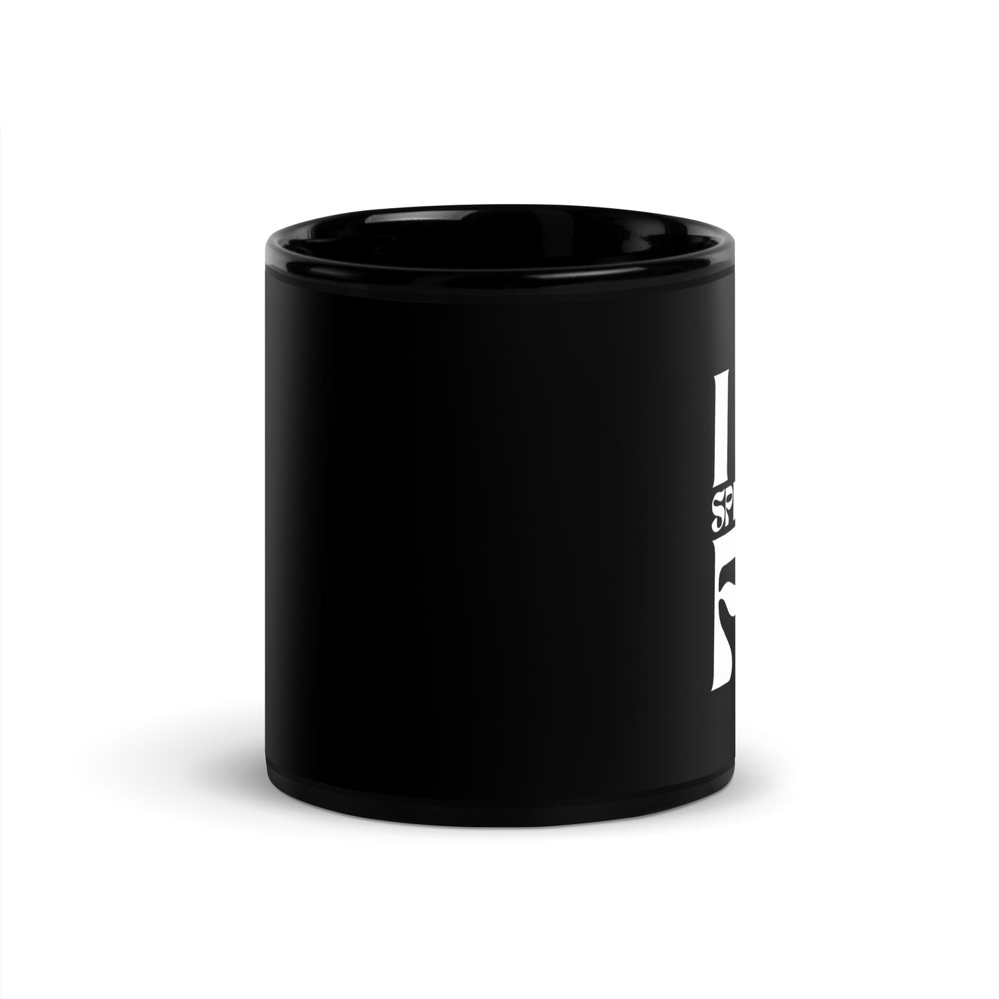 Spiritually Fit Black Glossy Mug