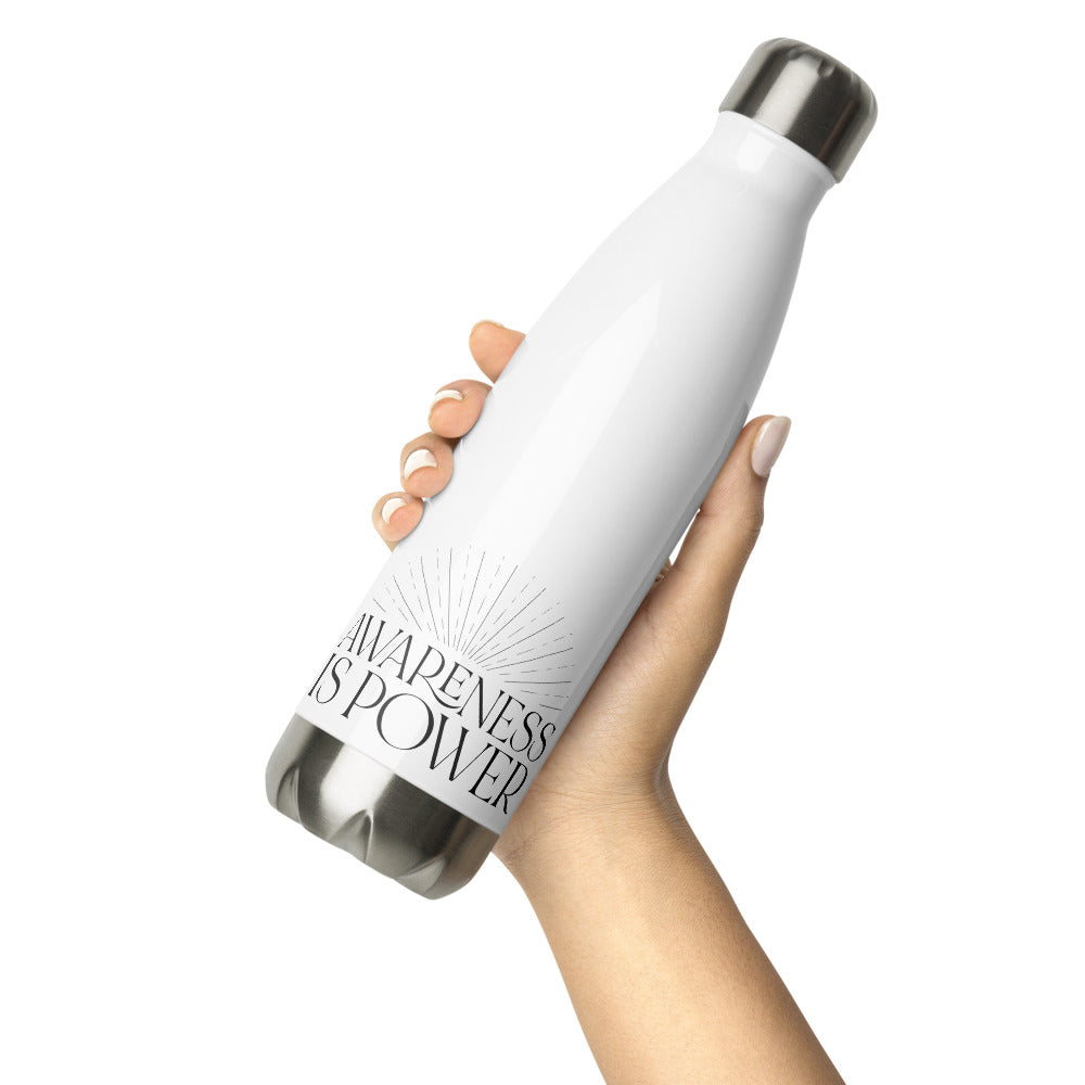 Awareness is Power Stainless Steel Water Bottle