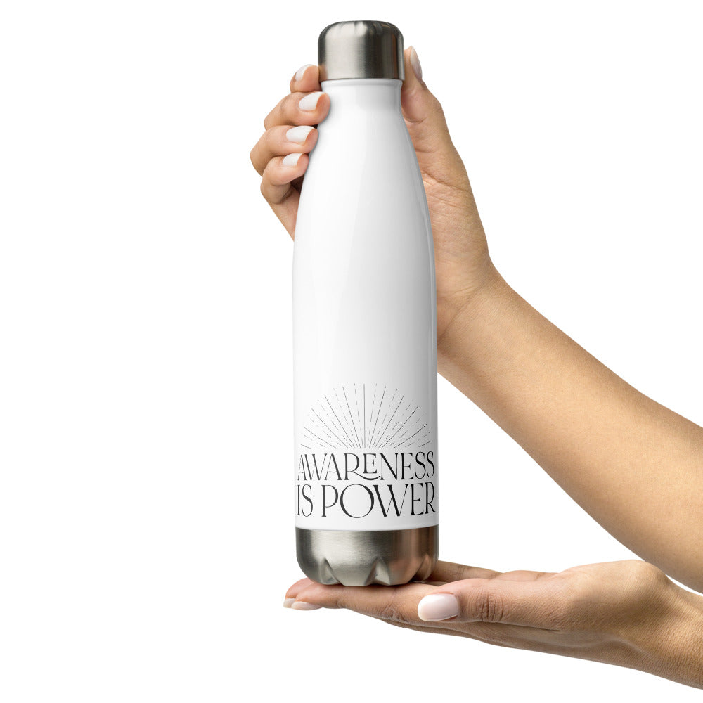 Awareness is Power Stainless Steel Water Bottle